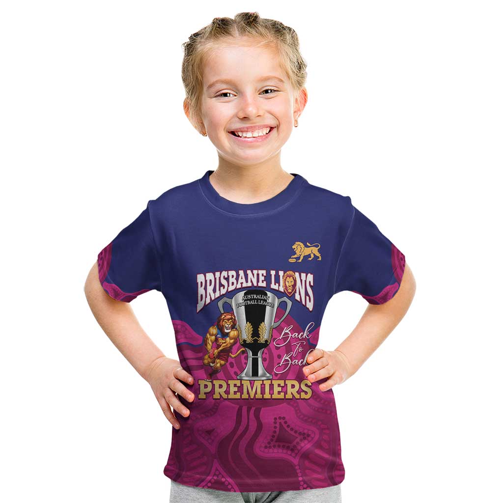 AFL Lions Football Custom Kid T Shirt Brisbane Premiers Back To Back Proud - Vibe Hoodie