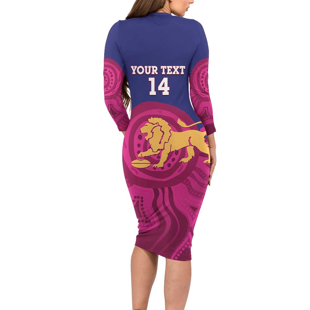 AFL Lions Football Custom Long Sleeve Bodycon Dress Brisbane Premiers Back To Back Proud - Vibe Hoodie