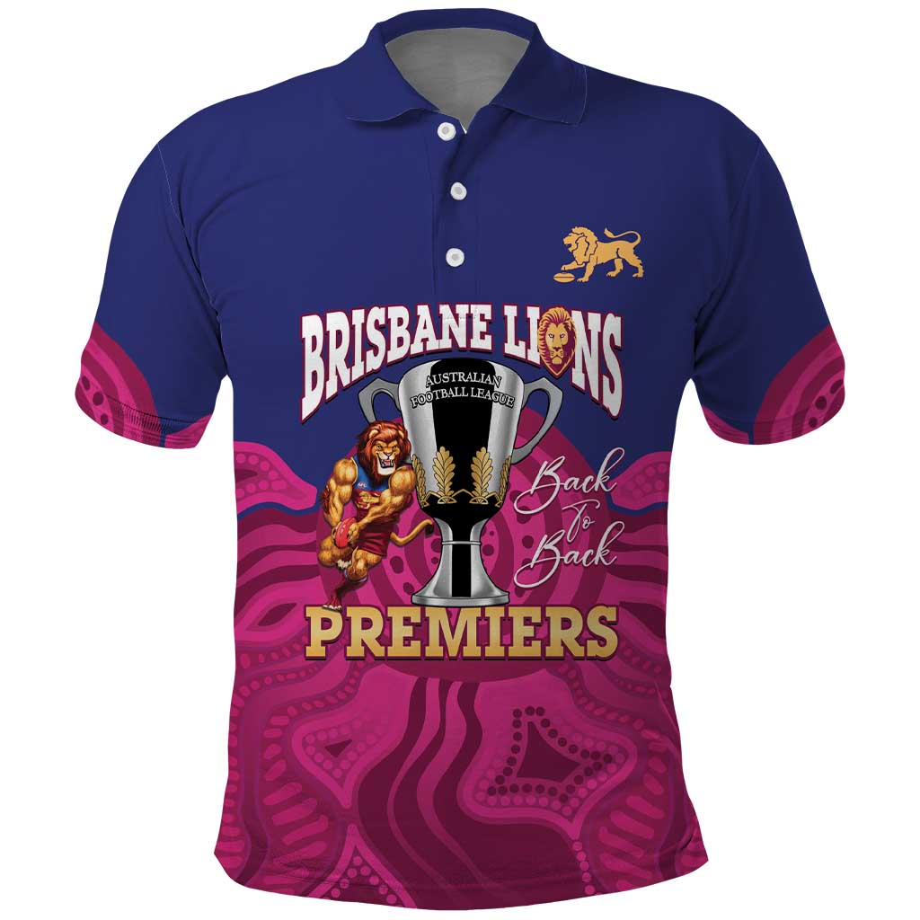 AFL Lions Football Custom Polo Shirt Brisbane Premiers Back To Back Proud - Vibe Hoodie