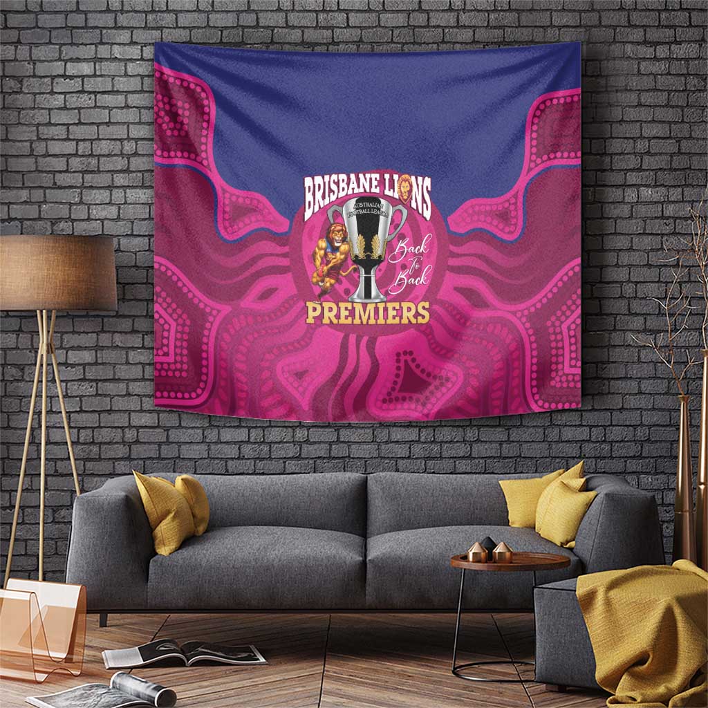 AFL Lions Football Tapestry Brisbane Premiers Back To Back Proud - Vibe Hoodie