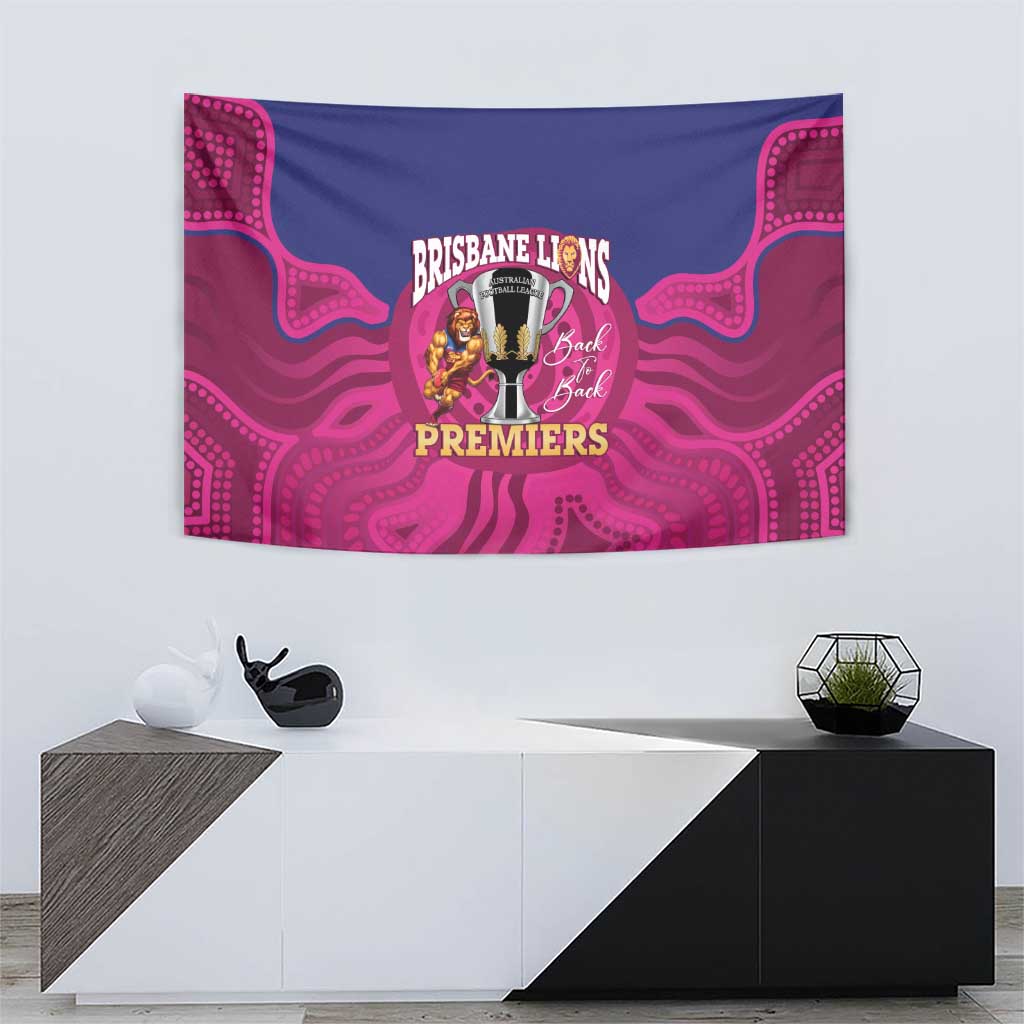 AFL Lions Football Tapestry Brisbane Premiers Back To Back Proud - Vibe Hoodie