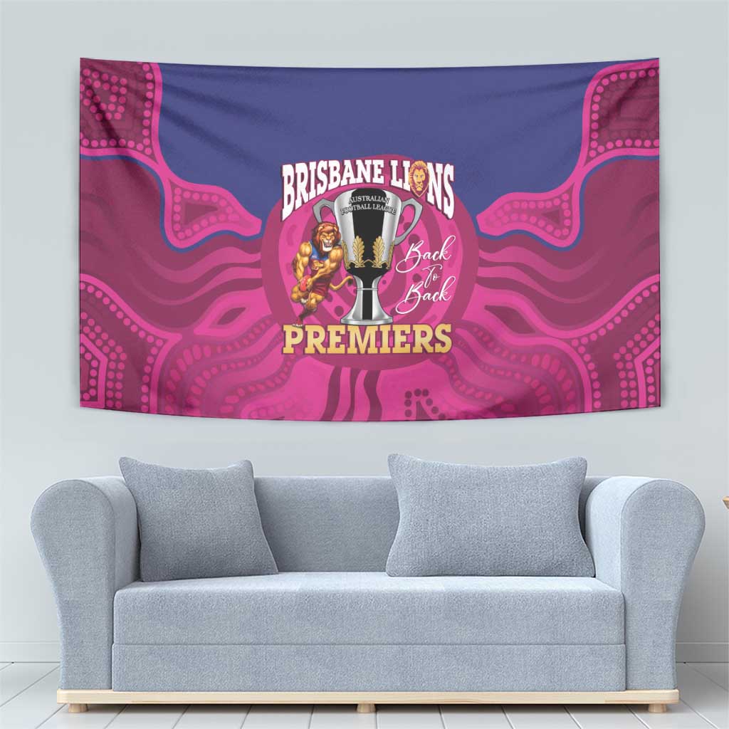 AFL Lions Football Tapestry Brisbane Premiers Back To Back Proud - Vibe Hoodie