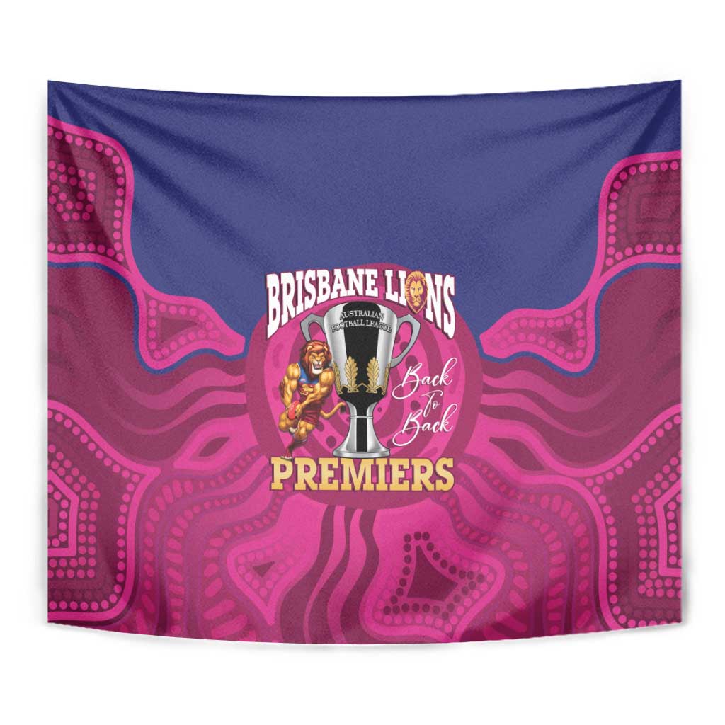 AFL Lions Football Tapestry Brisbane Premiers Back To Back Proud - Vibe Hoodie