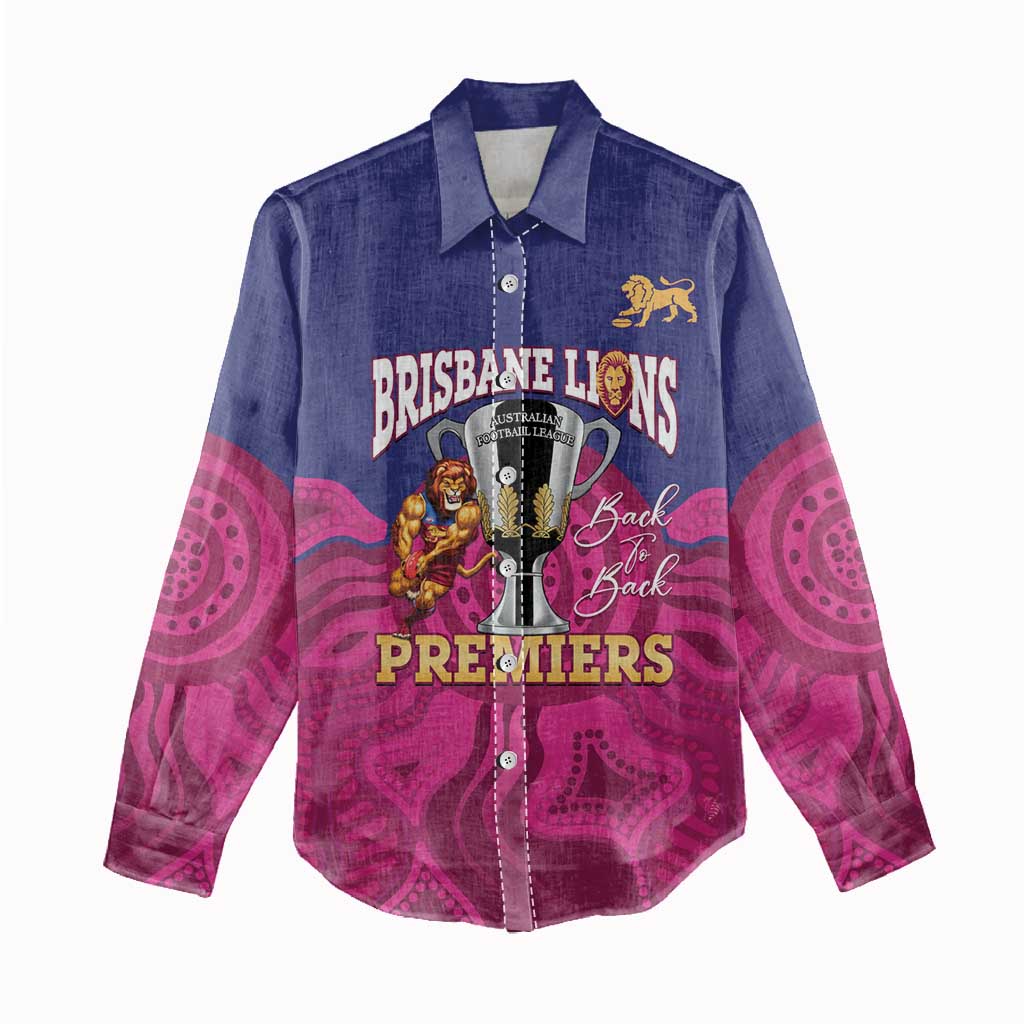 AFL Lions Football Custom Women Casual Shirt Brisbane Premiers Back To Back Proud - Vibe Hoodie