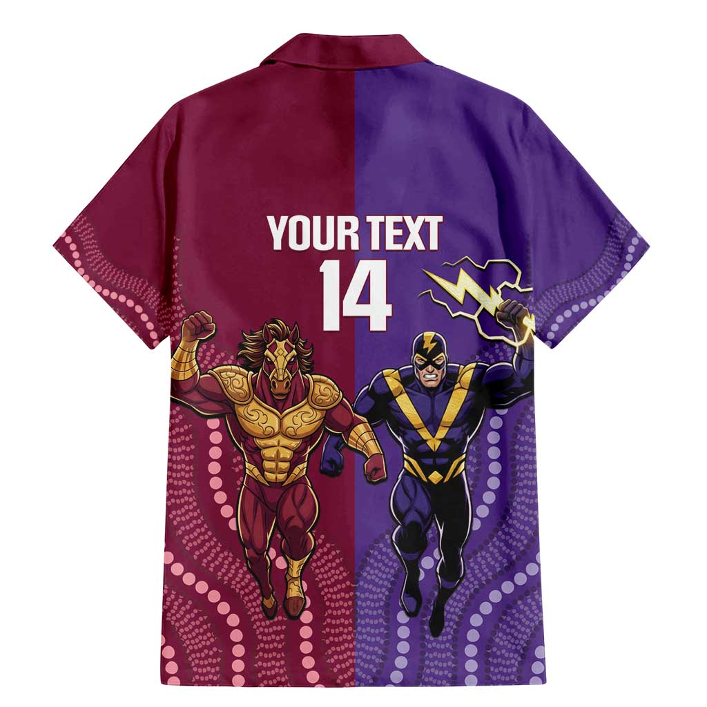 Storm And Broncos Rugby Custom Family Matching Mermaid Dress and Hawaiian Shirt Melbourne Brisbane Final Together Mascots Style - Vibe Hoodie