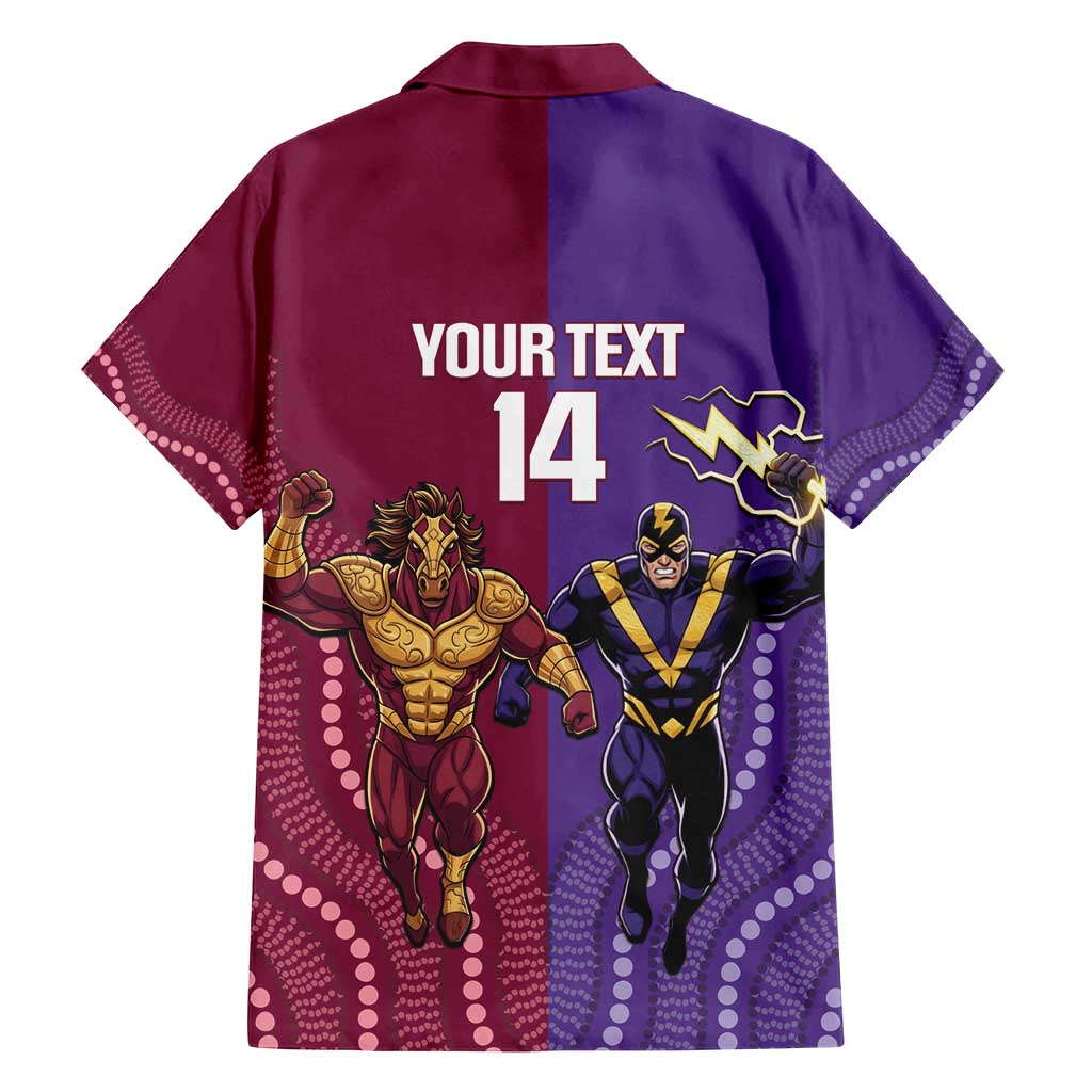 Storm And Broncos Rugby Custom Family Matching Puletasi and Hawaiian Shirt Melbourne Brisbane Final Together Mascots Style - Vibe Hoodie