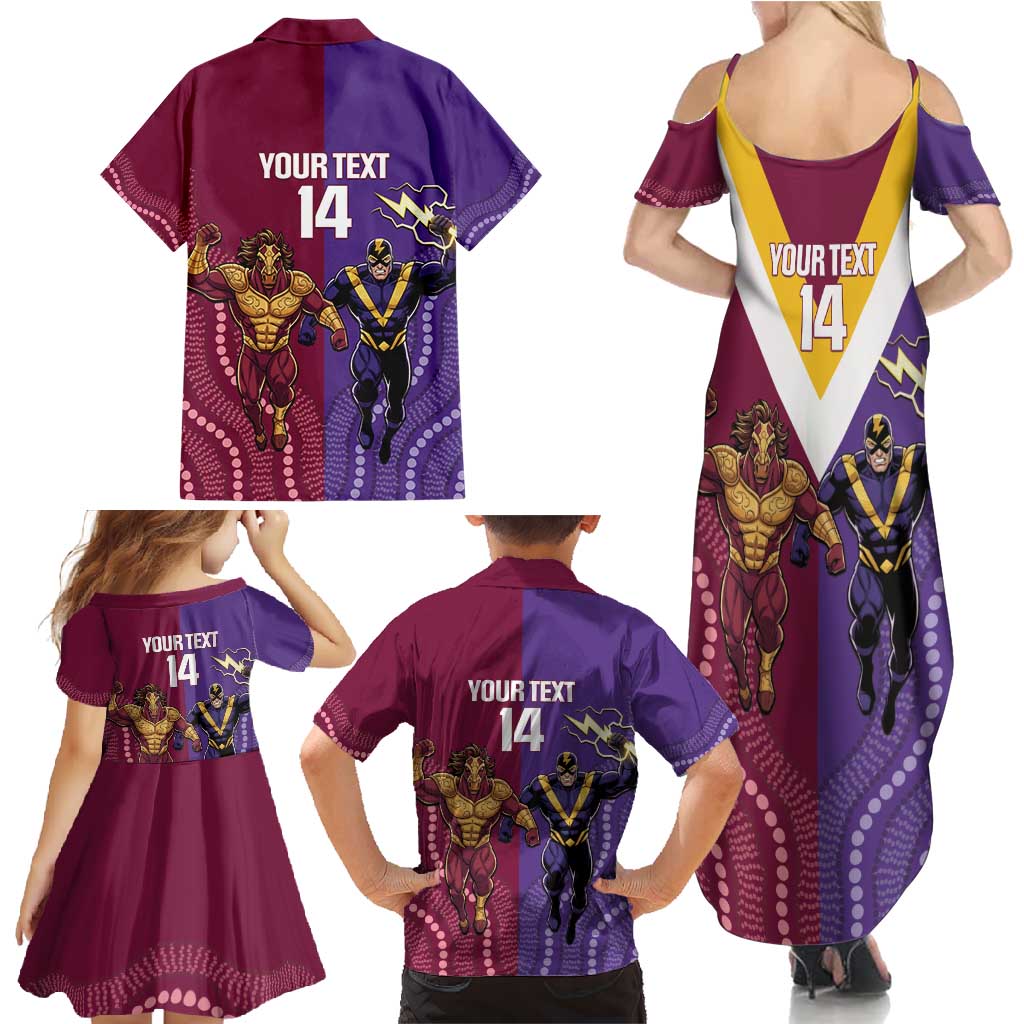 Storm And Broncos Rugby Custom Family Matching Summer Maxi Dress and Hawaiian Shirt Melbourne Brisbane Final Together Mascots Style - Vibe Hoodie