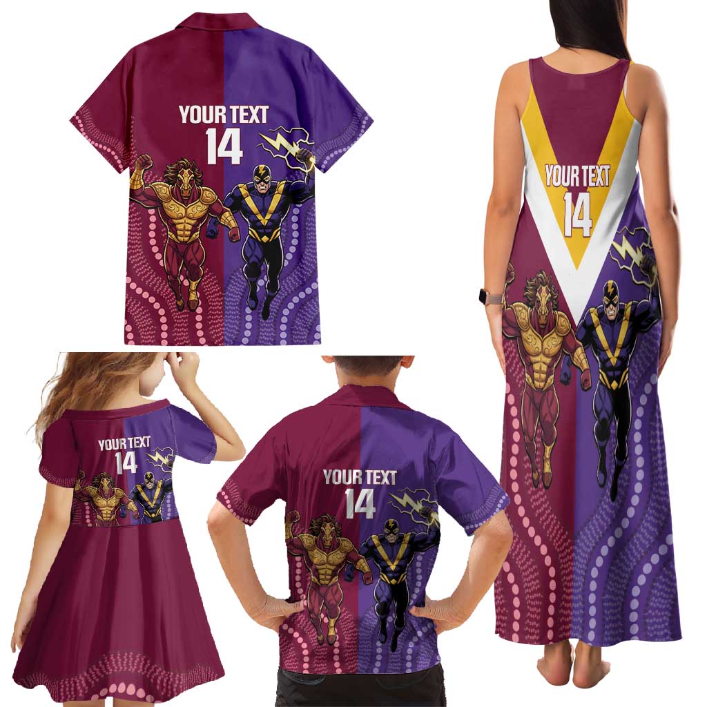 Storm And Broncos Rugby Custom Family Matching Tank Maxi Dress and Hawaiian Shirt Melbourne Brisbane Final Together Mascots Style - Vibe Hoodie