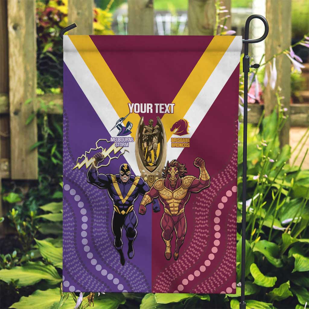 Storm And Broncos Rugby Custom Garden Flag Melbourne Brisbane Final Together Mascots Style - Vibe Hoodie