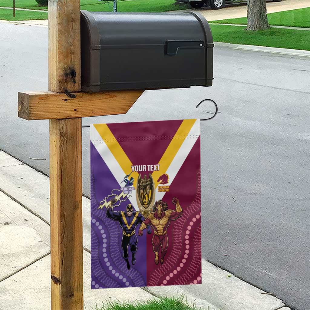 Storm And Broncos Rugby Custom Garden Flag Melbourne Brisbane Final Together Mascots Style - Vibe Hoodie