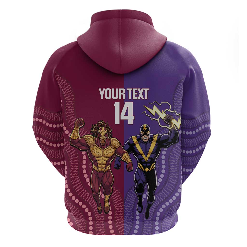 Storm And Broncos Rugby Custom Hoodie Melbourne Brisbane Final Together Mascots Style - Vibe Hoodie