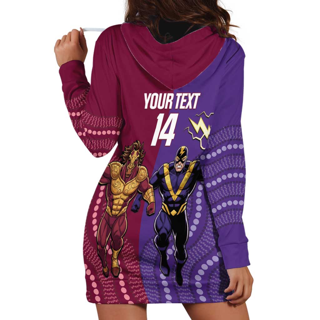 Storm And Broncos Rugby Custom Hoodie Dress Melbourne Brisbane Final Together Mascots Style - Vibe Hoodie