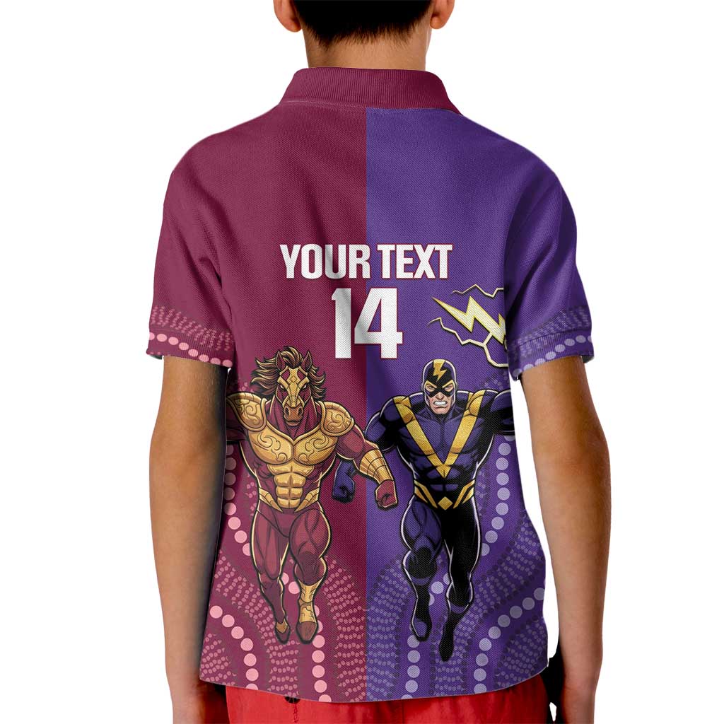 Storm And Broncos Rugby Custom Kid Polo Shirt Melbourne Brisbane Final Together Mascots Style - Vibe Hoodie