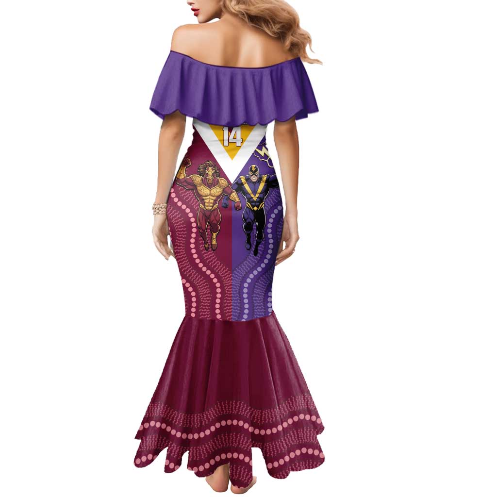 Storm And Broncos Rugby Custom Mermaid Dress Melbourne Brisbane Final Together Mascots Style - Vibe Hoodie