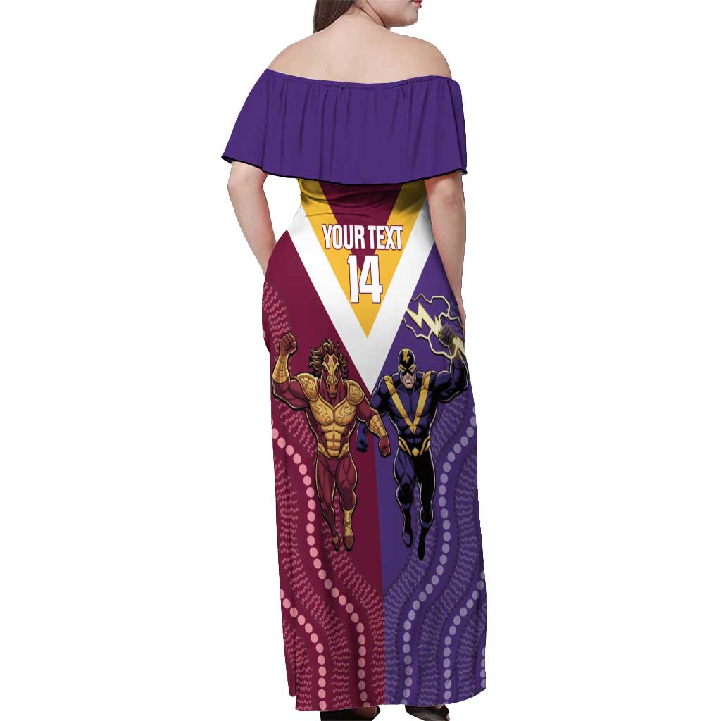 Storm And Broncos Rugby Custom Off Shoulder Maxi Dress Melbourne Brisbane Final Together Mascots Style - Vibe Hoodie