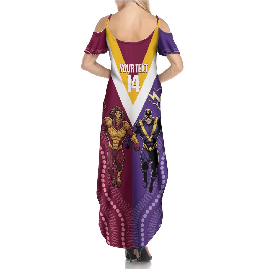 Storm And Broncos Rugby Custom Summer Maxi Dress Melbourne Brisbane Final Together Mascots Style - Vibe Hoodie