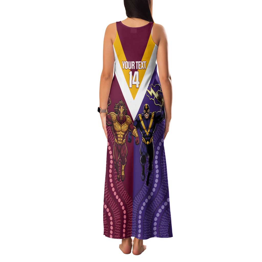 Storm And Broncos Rugby Custom Tank Maxi Dress Melbourne Brisbane Final Together Mascots Style - Vibe Hoodie