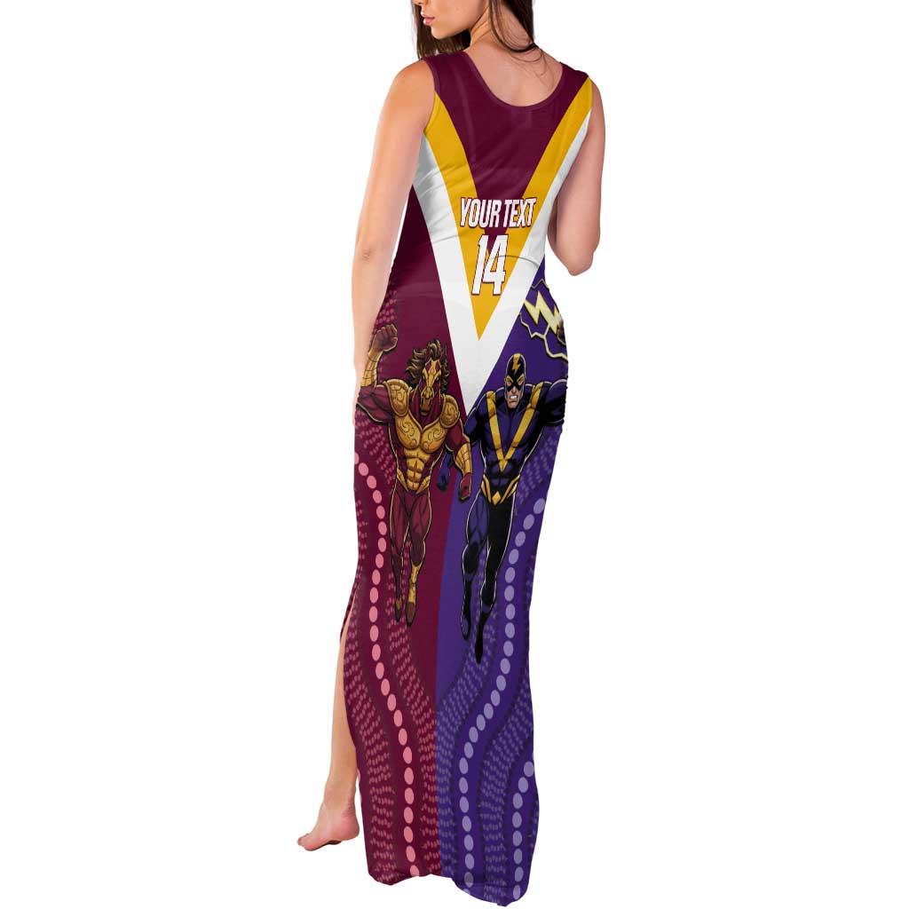 Storm And Broncos Rugby Custom Tank Maxi Dress Melbourne Brisbane Final Together Mascots Style - Vibe Hoodie