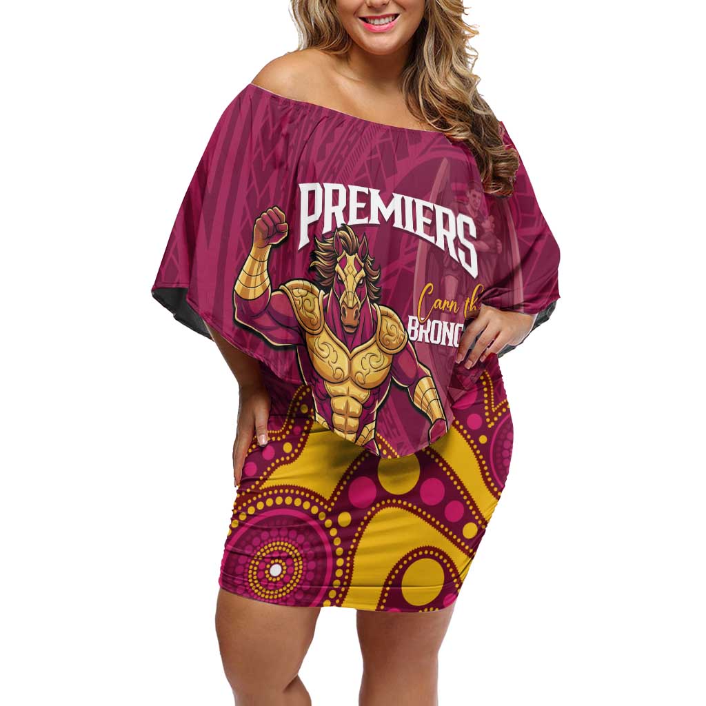 NRL Broncos Rugby Custom Family Matching Off Shoulder Short Dress and Hawaiian Shirt Premiers Trophy Carn The Bronx - Vibe Hoodie