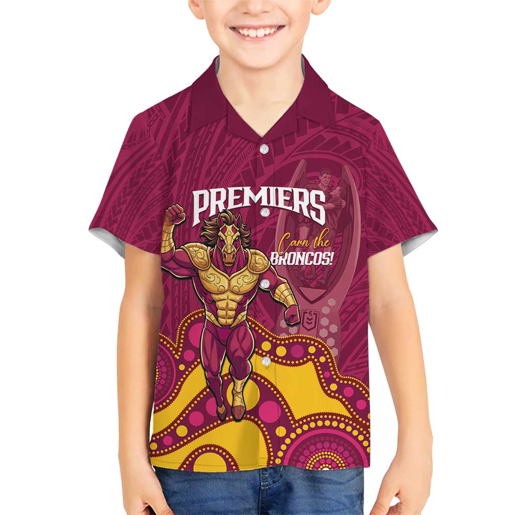 NRL Broncos Rugby Custom Family Matching Off Shoulder Short Dress and Hawaiian Shirt Premiers Trophy Carn The Bronx - Vibe Hoodie