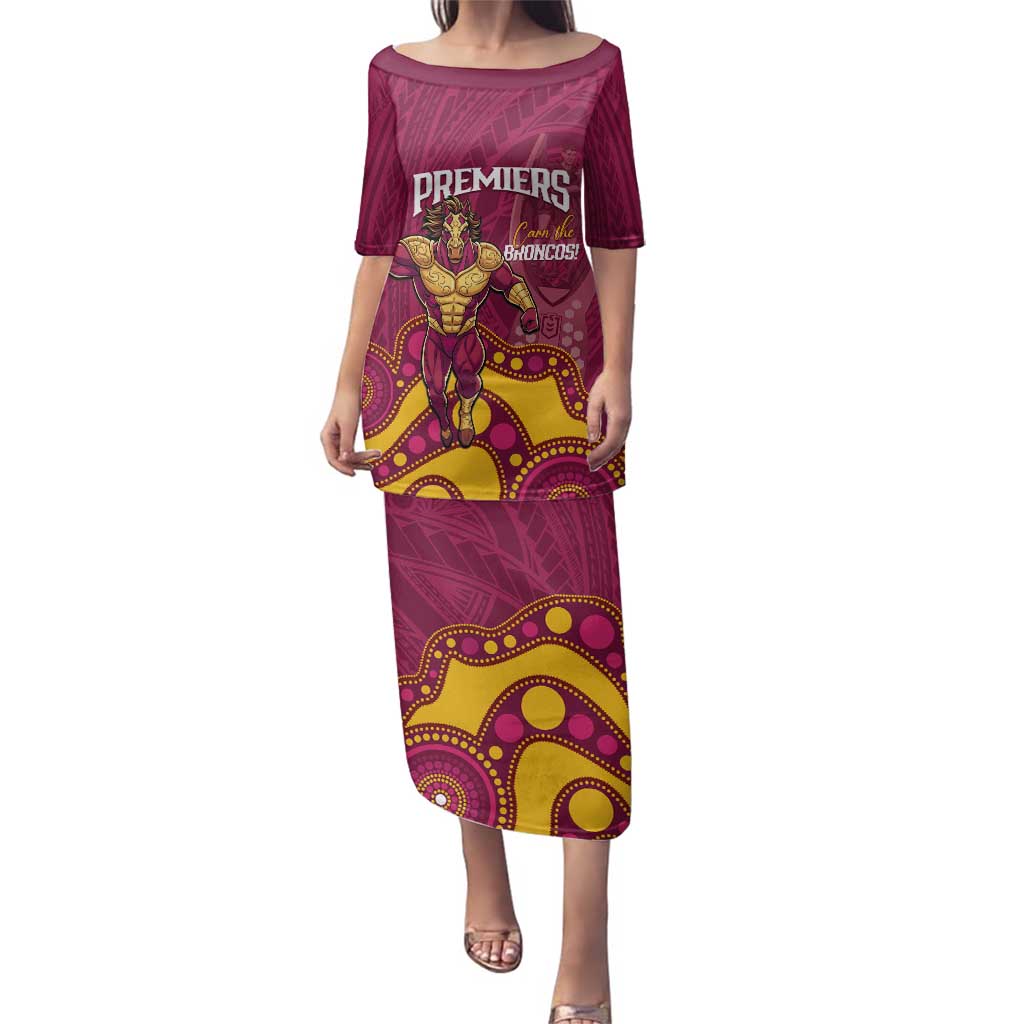 NRL Broncos Rugby Custom Family Matching Puletasi and Hawaiian Shirt Premiers Trophy Carn The Bronx - Vibe Hoodie