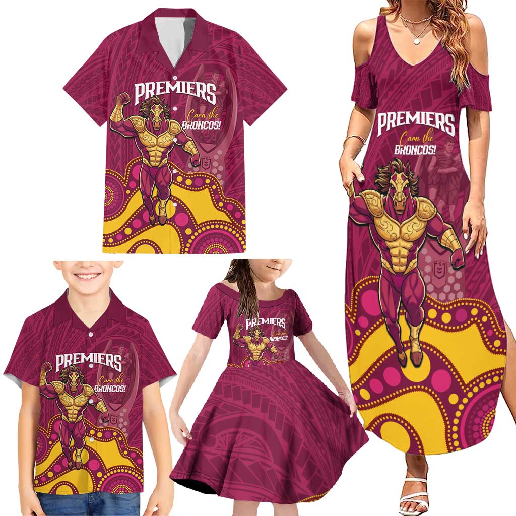 NRL Broncos Rugby Custom Family Matching Summer Maxi Dress and Hawaiian Shirt Premiers Trophy Carn The Bronx - Vibe Hoodie