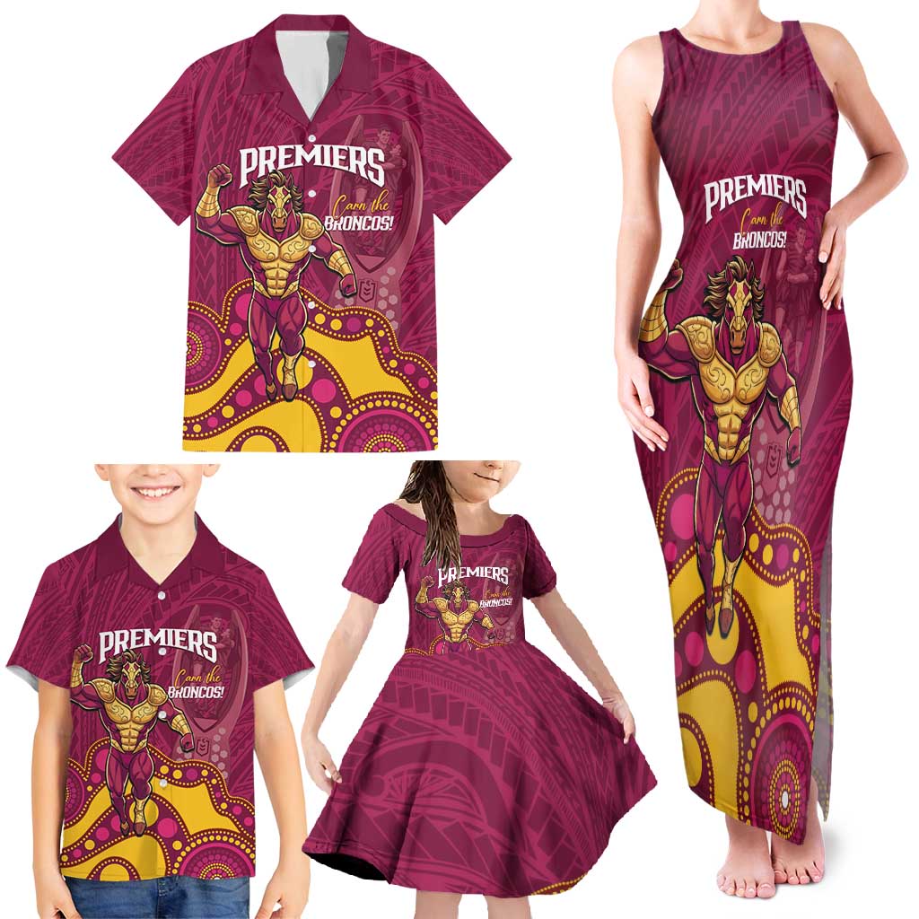 NRL Broncos Rugby Custom Family Matching Tank Maxi Dress and Hawaiian Shirt Premiers Trophy Carn The Bronx - Vibe Hoodie