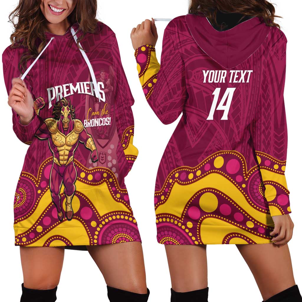 NRL Broncos Rugby Custom Hoodie Dress Premiers Trophy Carn The Bronx - Vibe Hoodie