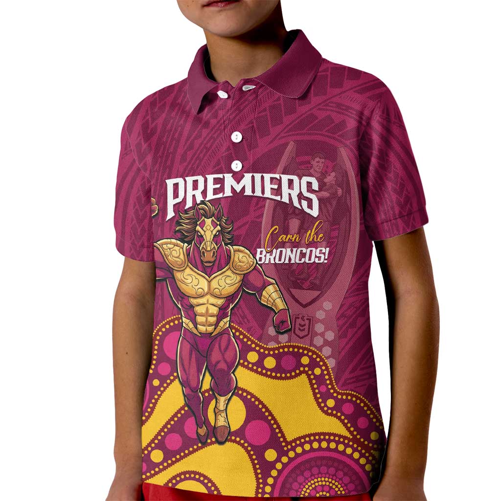 NRL Broncos Rugby Custom Kid Polo Shirt Premiers Trophy Carn The Bronx - Vibe Hoodie