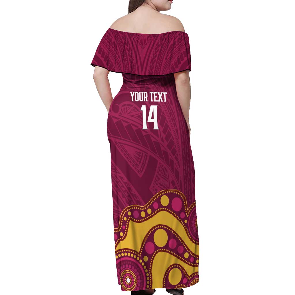 NRL Broncos Rugby Custom Off Shoulder Maxi Dress Premiers Trophy Carn The Bronx - Vibe Hoodie
