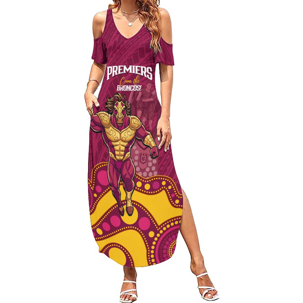 NRL Broncos Rugby Custom Summer Maxi Dress Premiers Trophy Carn The Bronx - Vibe Hoodie