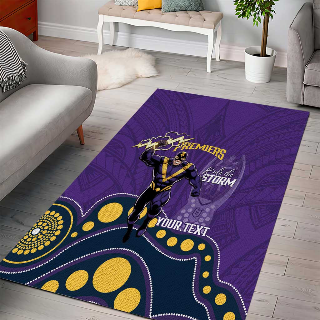 NRL Melbourne Rugby Custom Area Rug Premiers Trophy Ride The Storm - Vibe Hoodie