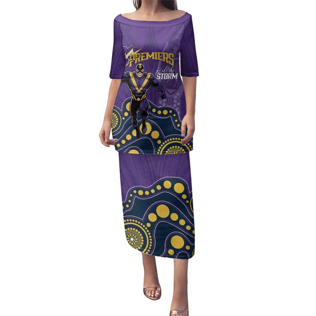 NRL Melbourne Rugby Custom Family Matching Puletasi and Hawaiian Shirt Premiers Trophy Ride The Storm - Vibe Hoodie