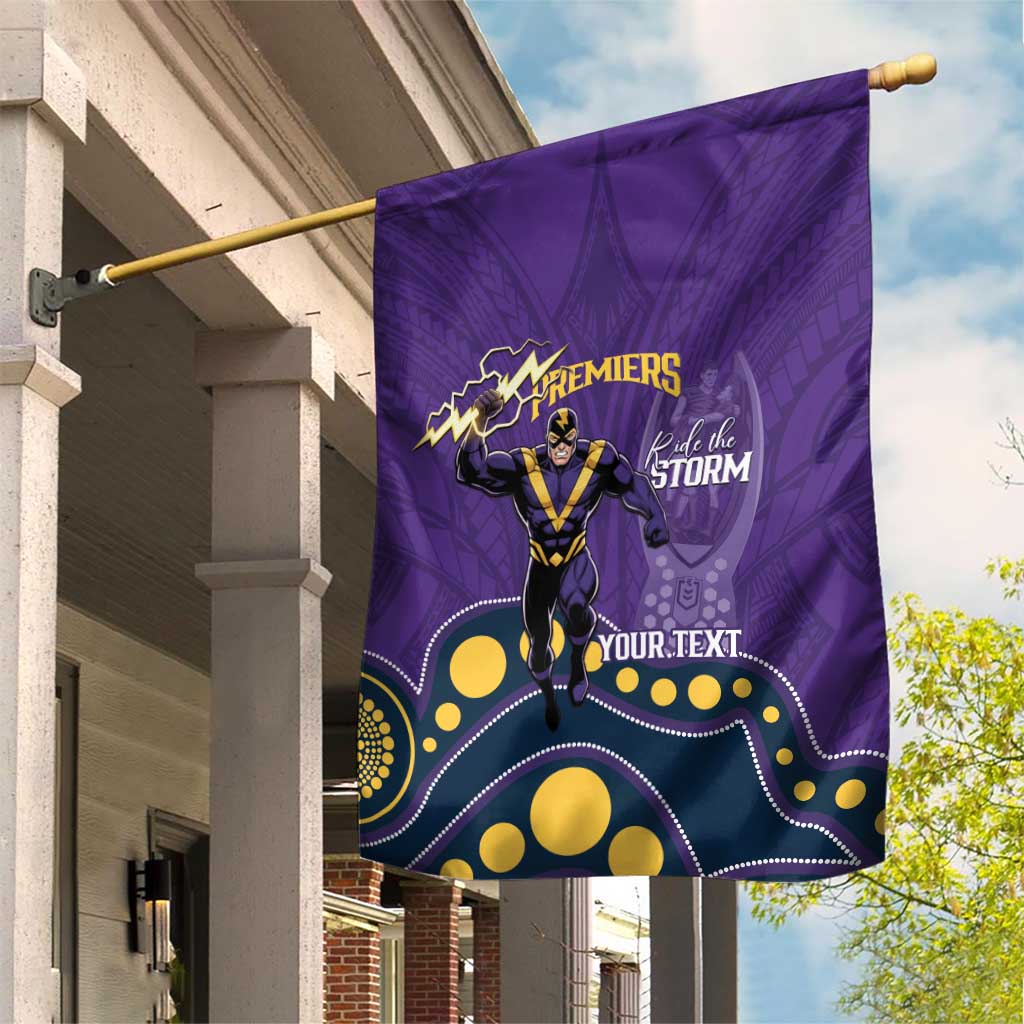 NRL Melbourne Rugby Custom Garden Flag Premiers Trophy Ride The Storm - Vibe Hoodie