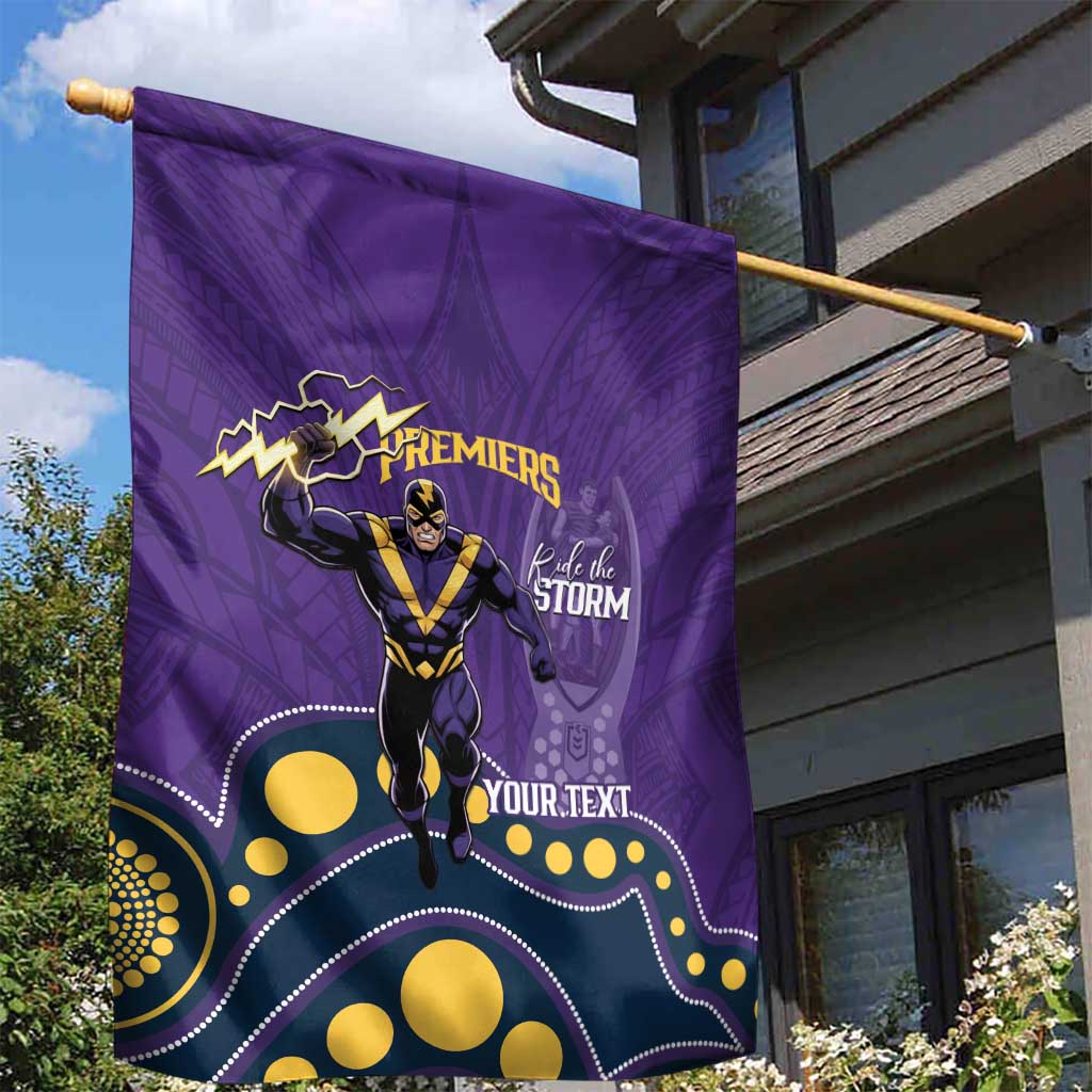 NRL Melbourne Rugby Custom Garden Flag Premiers Trophy Ride The Storm - Vibe Hoodie