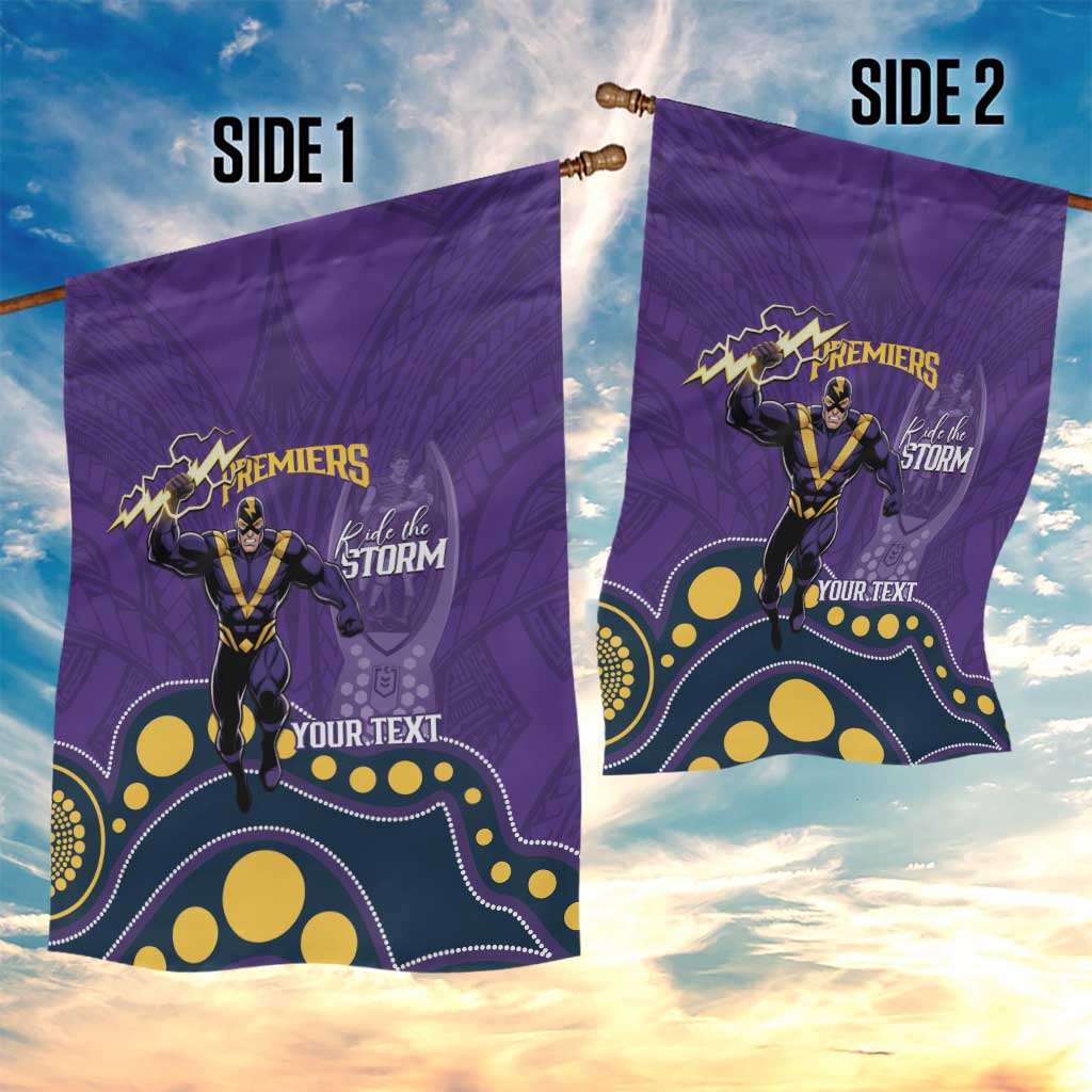 NRL Melbourne Rugby Custom Garden Flag Premiers Trophy Ride The Storm - Vibe Hoodie