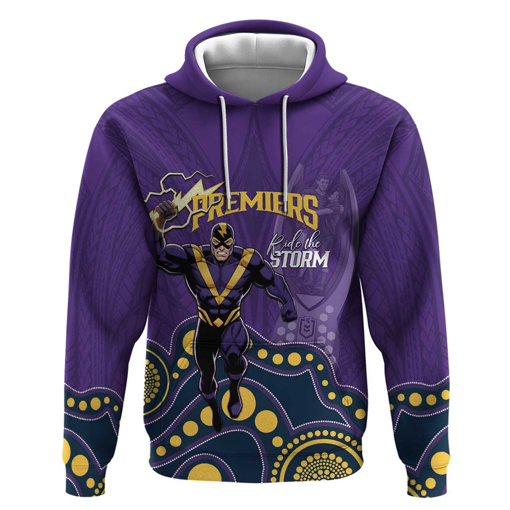 NRL Melbourne Rugby Custom Hoodie Premiers Trophy Ride The Storm - Vibe Hoodie