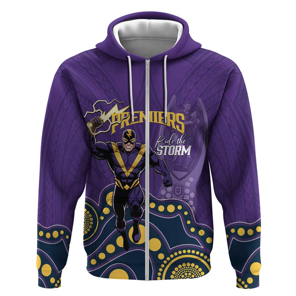 NRL Melbourne Rugby Custom Hoodie Premiers Trophy Ride The Storm - Vibe Hoodie
