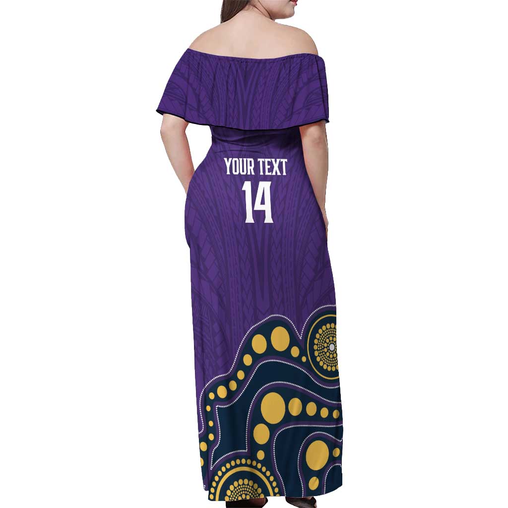 NRL Melbourne Rugby Custom Off Shoulder Maxi Dress Premiers Trophy Ride The Storm - Vibe Hoodie
