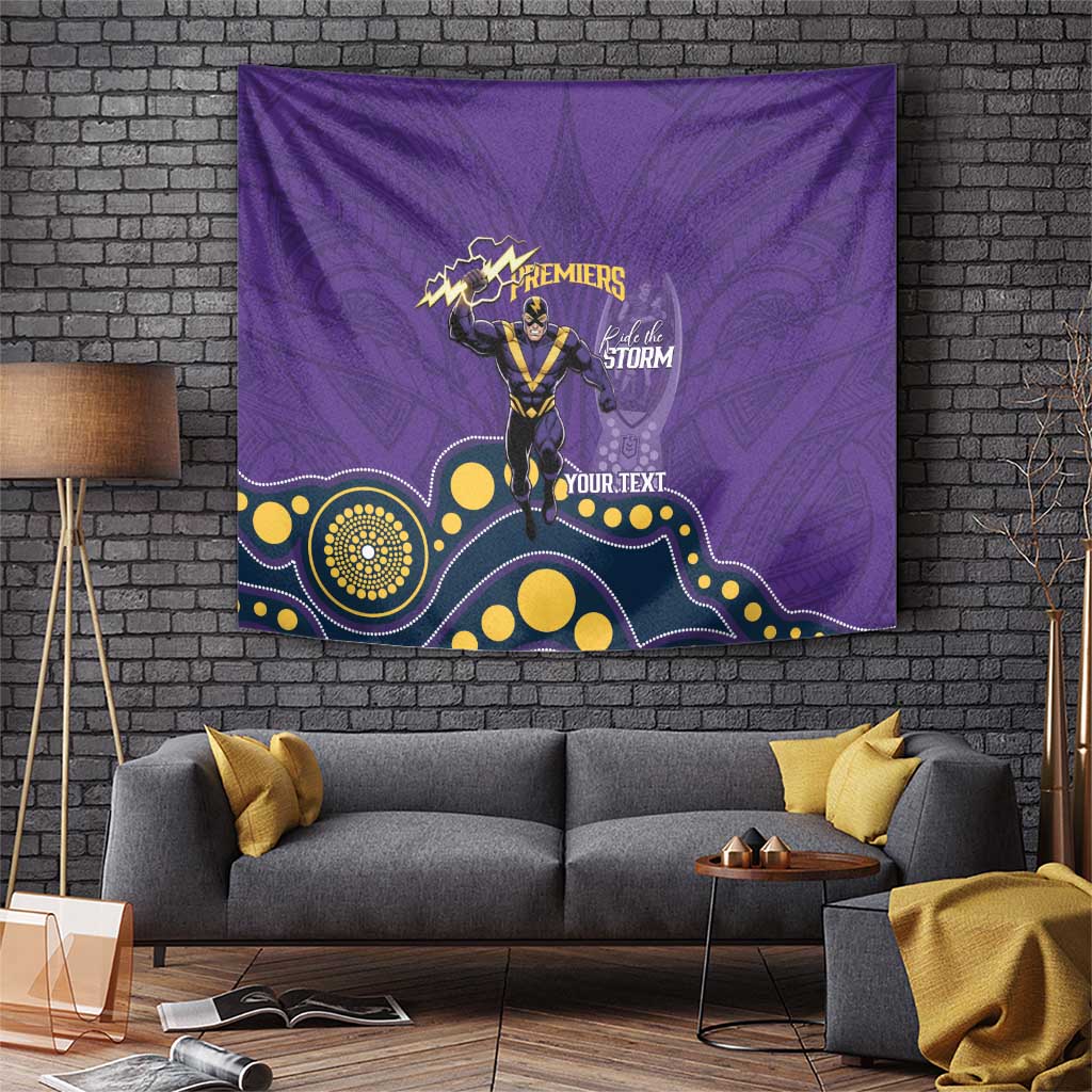 NRL Melbourne Rugby Custom Tapestry Premiers Trophy Ride The Storm - Vibe Hoodie