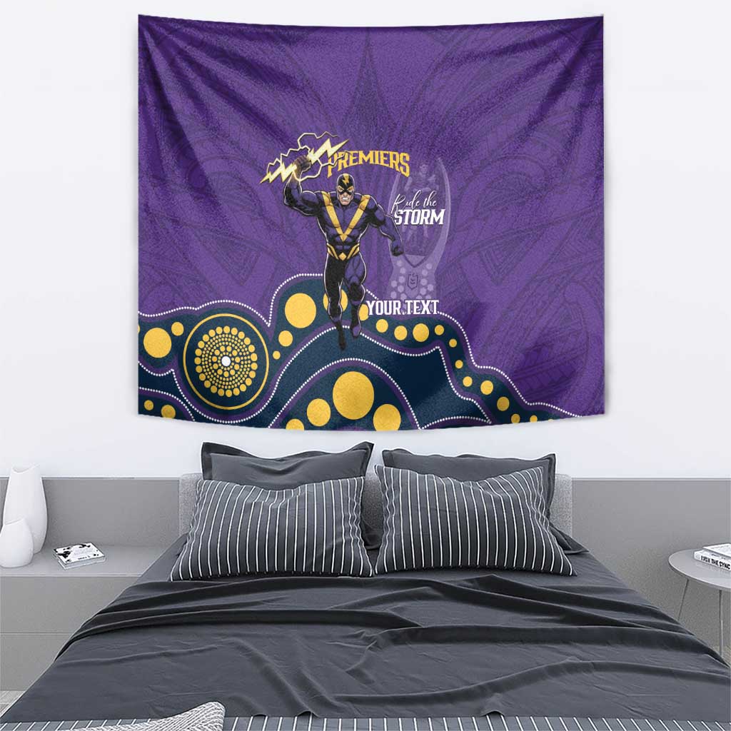 NRL Melbourne Rugby Custom Tapestry Premiers Trophy Ride The Storm - Vibe Hoodie