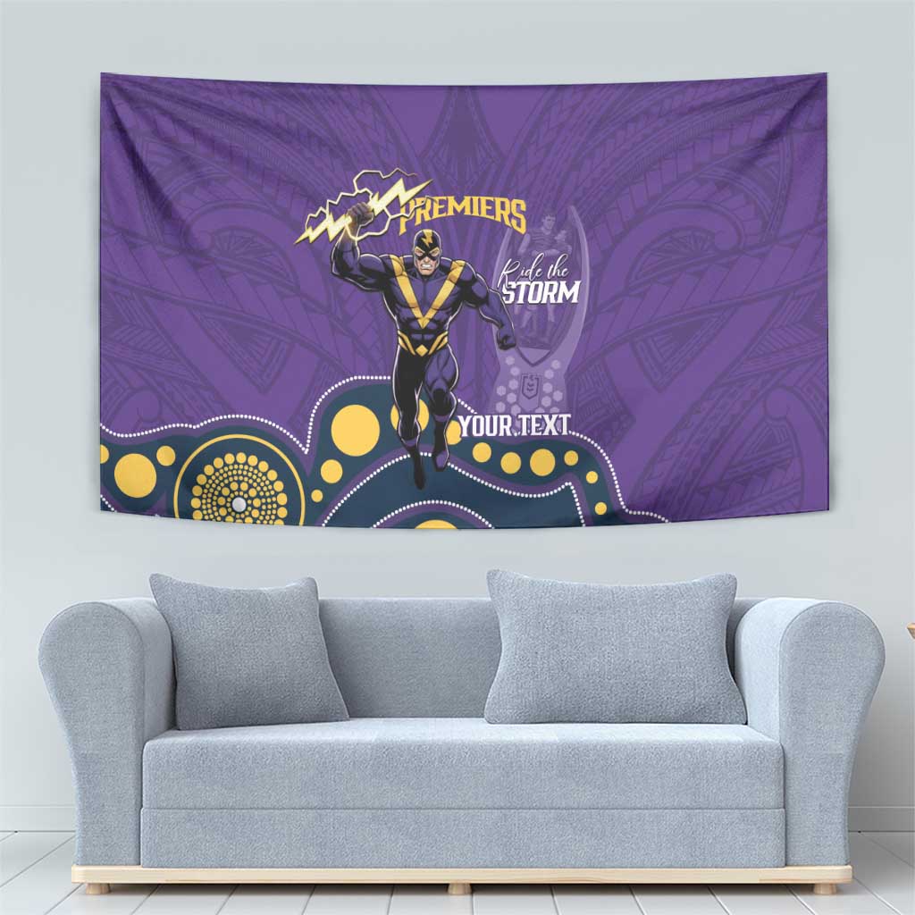 NRL Melbourne Rugby Custom Tapestry Premiers Trophy Ride The Storm - Vibe Hoodie