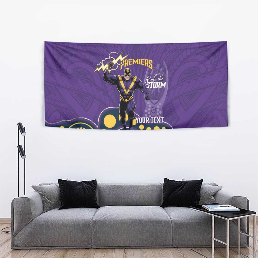 NRL Melbourne Rugby Custom Tapestry Premiers Trophy Ride The Storm - Vibe Hoodie