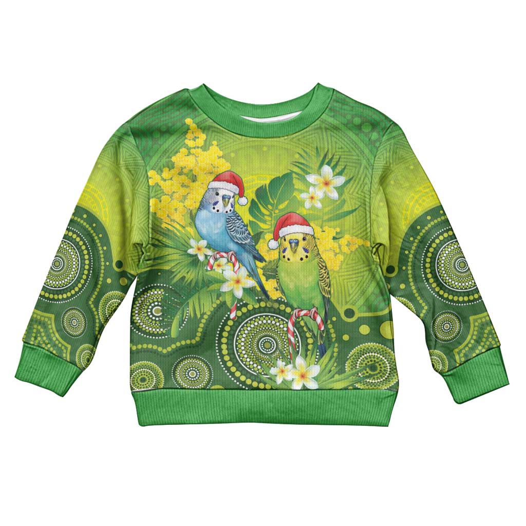 Budgerigar Australia Christmas Kid Ugly Christmas Sweater Budgies Golden Wattle Aboriginal Green - Vibe Hoodie