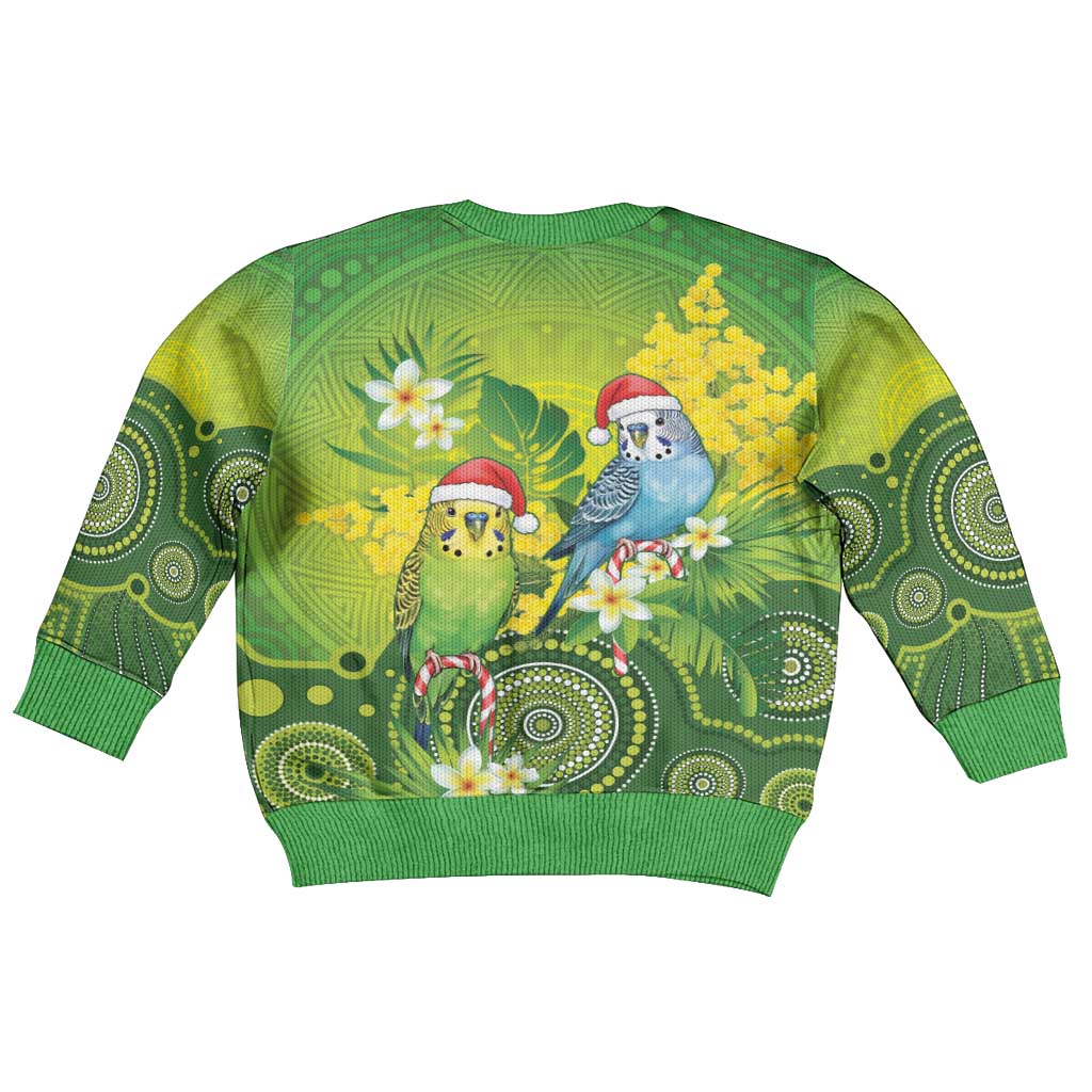 Budgerigar Australia Christmas Kid Ugly Christmas Sweater Budgies Golden Wattle Aboriginal Green - Vibe Hoodie