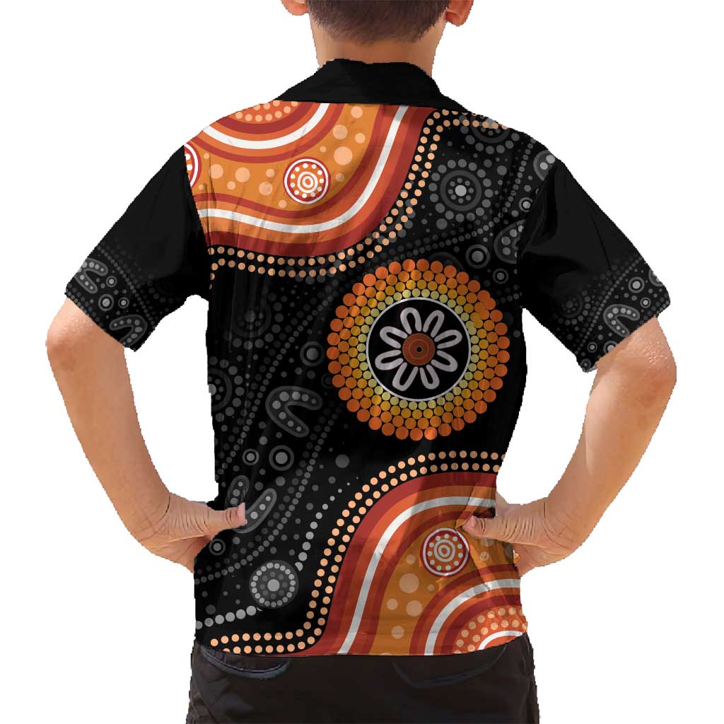 Australia Aboriginal Art Family Matching Long Sleeve Bodycon Dress and Hawaiian Shirt Indigenous Proud