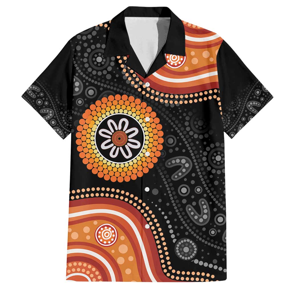 Australia Aboriginal Art Family Matching Long Sleeve Bodycon Dress and Hawaiian Shirt Indigenous Proud