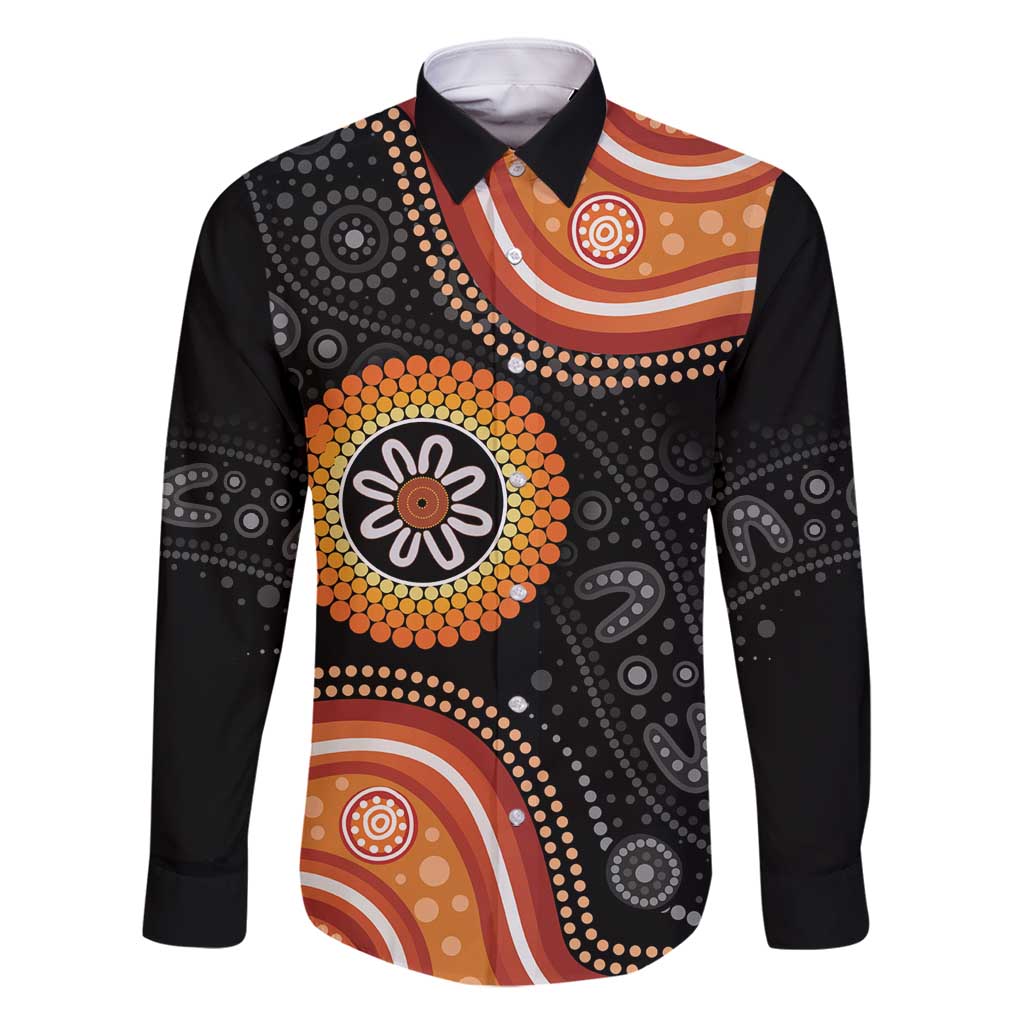 Australia Aboriginal Art Family Matching Long Sleeve Bodycon Dress and Hawaiian Shirt Indigenous Proud