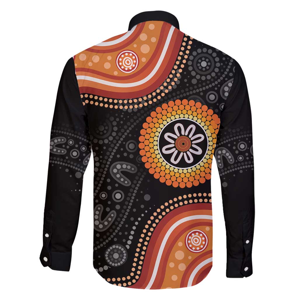 Australia Aboriginal Art Family Matching Long Sleeve Bodycon Dress and Hawaiian Shirt Indigenous Proud