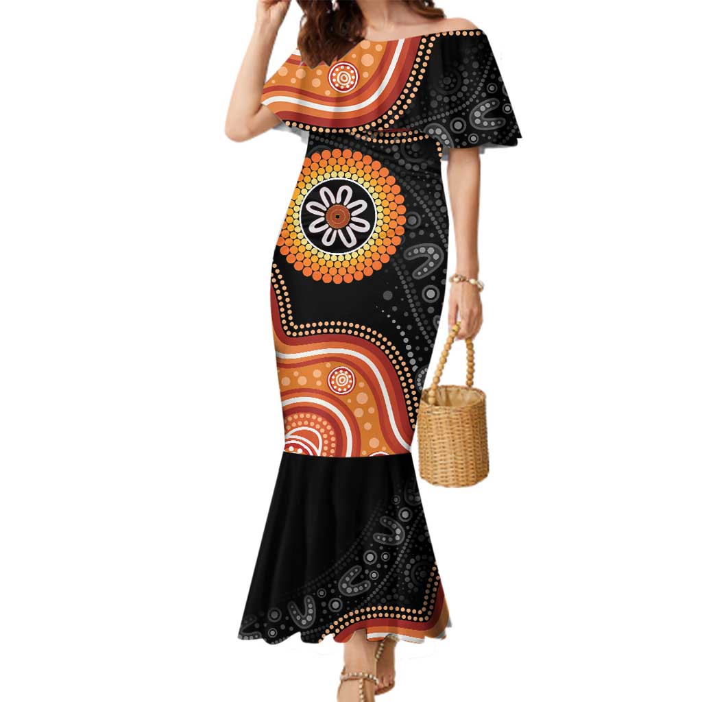 Australia Aboriginal Art Family Matching Mermaid Dress and Hawaiian Shirt Indigenous Proud